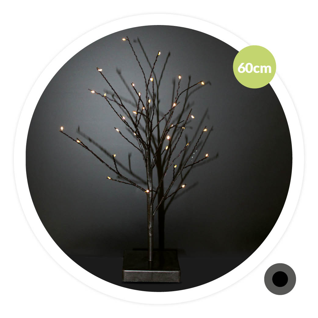 Cumia decorative LED tree 60Cm 2xAA Black