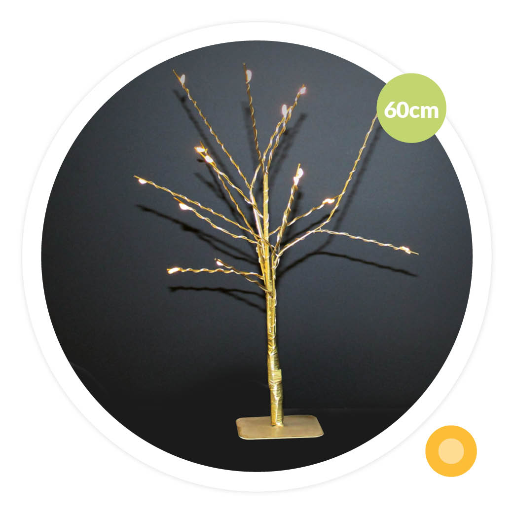Cumia decorative LED tree 60Cm 2xAA Gold