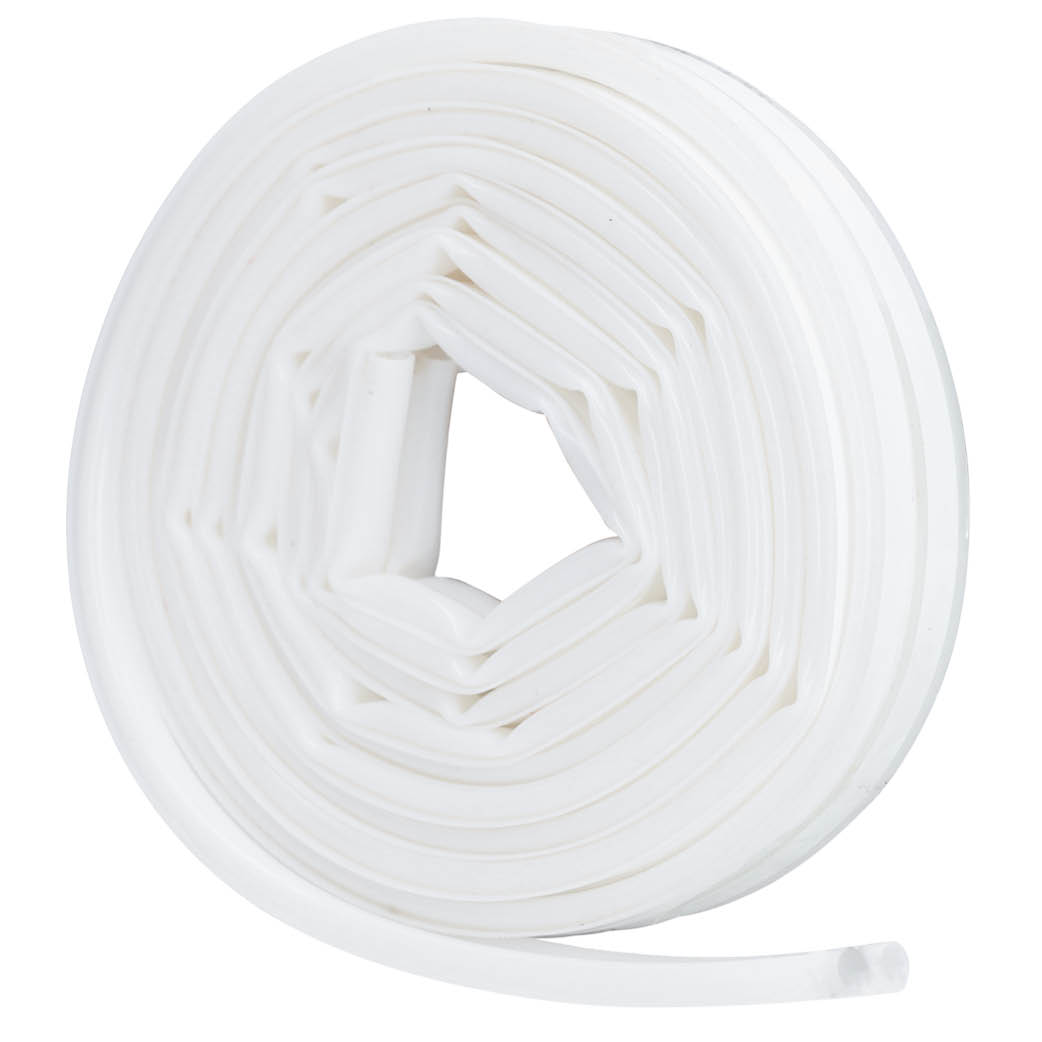 Adhesive silicone weather strip 9mm - 6M white