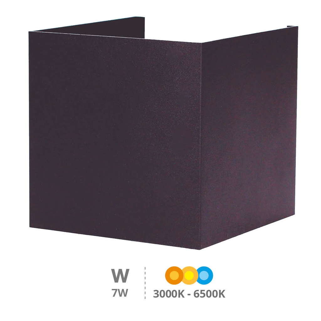 Aplique de parede LED Pinda quadrado abertura de luz regulável 7W 3000 - 4000 - 6000K Cinza antracite