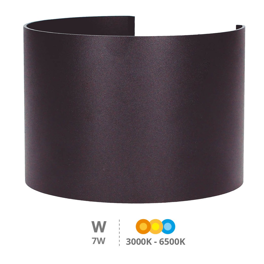 Aplique de parede LED Sumbe redondo abertura de luz regulável 7W 3000 - 4000 - 6000K Cinza antracite