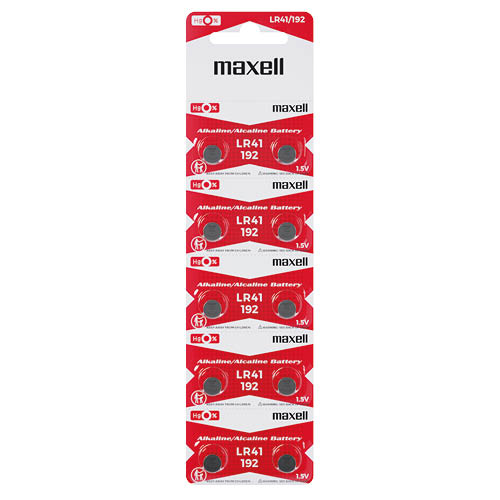 Blister 10 Piles boutons alcaline Maxell LR41