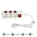 Extensão elétrica 3T com multi interruptor (3x1.5mm) 1,5M