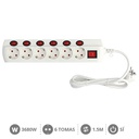 Multiprise 6 prises avec interrupteur multiple (3x1,5mm) 1,5M