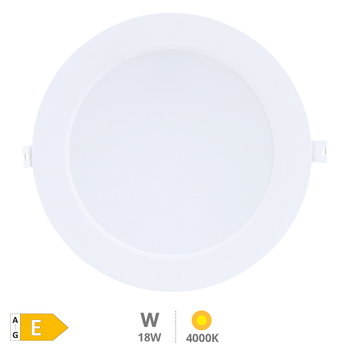 Plastic recessed LED rounded downlight 18W 4000K white - Libertina