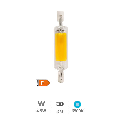 Lâmpada linear LED COB 78 mm R7s 4,5W 6500K