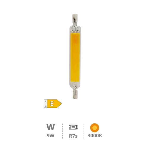 Lâmpada linear LED COB 118 mm R7s 9W 3000K