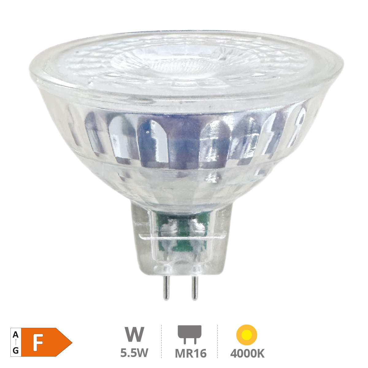 Crystal LED lamp 5,5W GU10 4000K 12V 38º