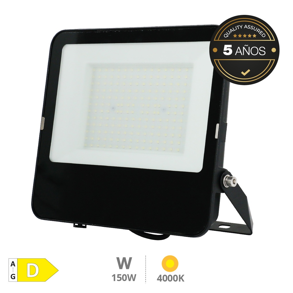 Projetor de alumínio LED Série Liwale 150W 4000K IP65 Preto - Pro Line