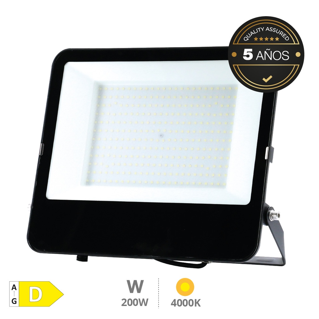 Projetor de alumínio LED Série Liwale 200W 4000K IP65 Preto - Pro Line