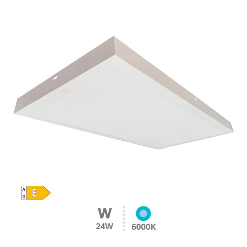 Painel LED de superfície retangular Kisongo 60x30 cm 24W 6000K Branco