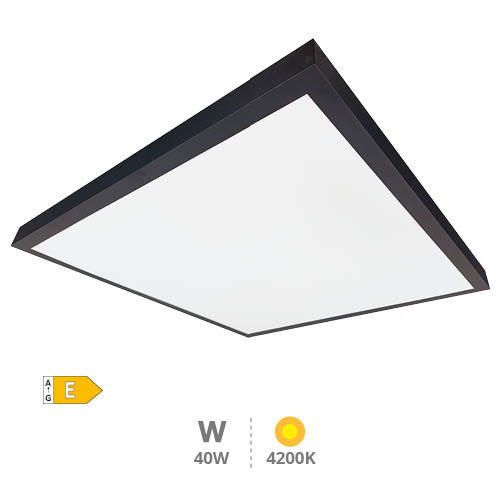 Borma LED surface backlit panel 40W 4200K 60x60cms. Black