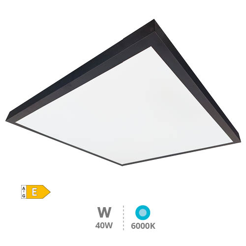 Painel LED de superfície Borma 60x60 cm 40W 6000K Preto