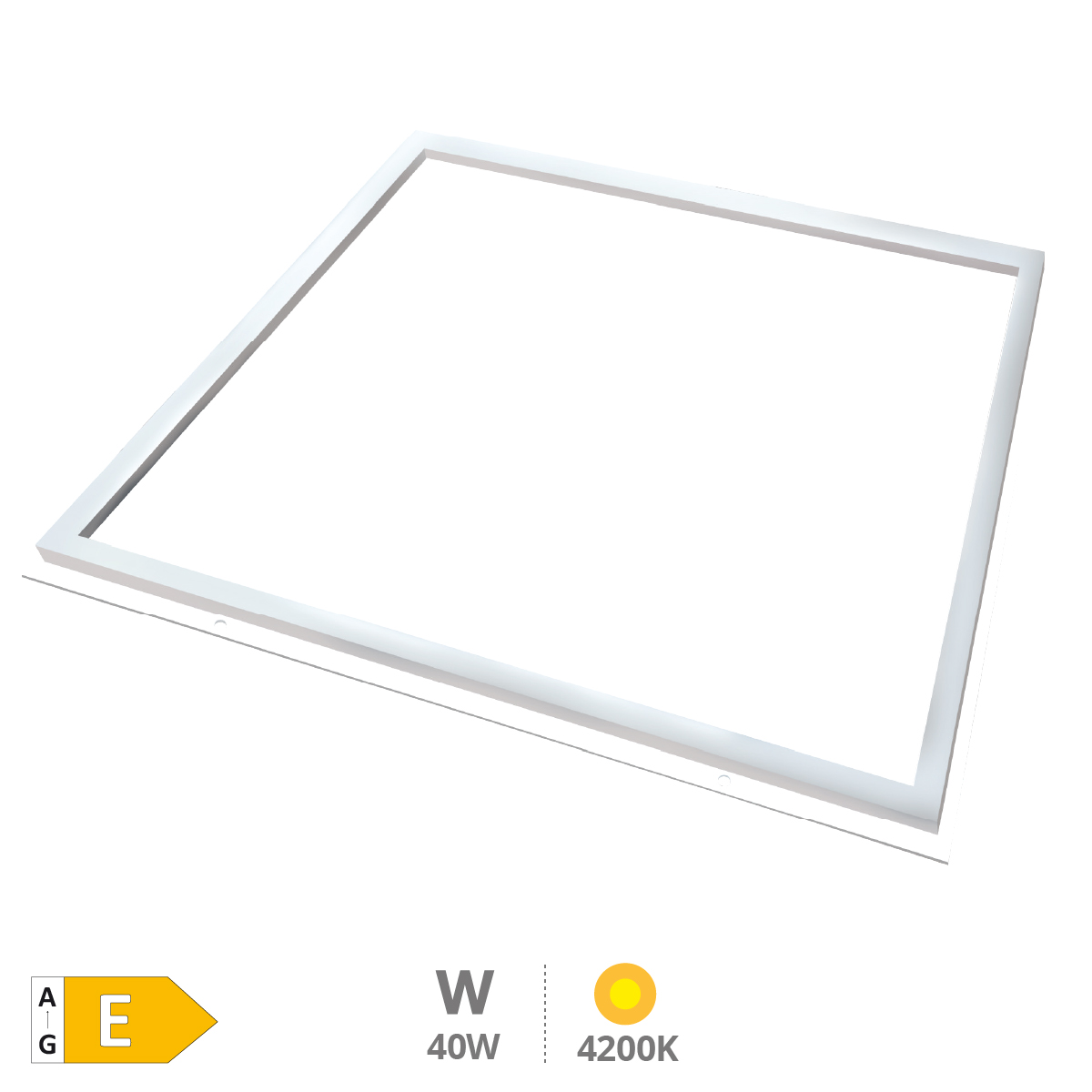 Marco empotrable panel LED Reteta 59,5x59,5cm 40W 4200K Blanco