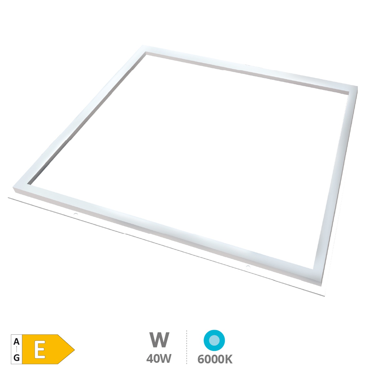 LED recessed frame panel 40W 6000K 60x60cms. White 