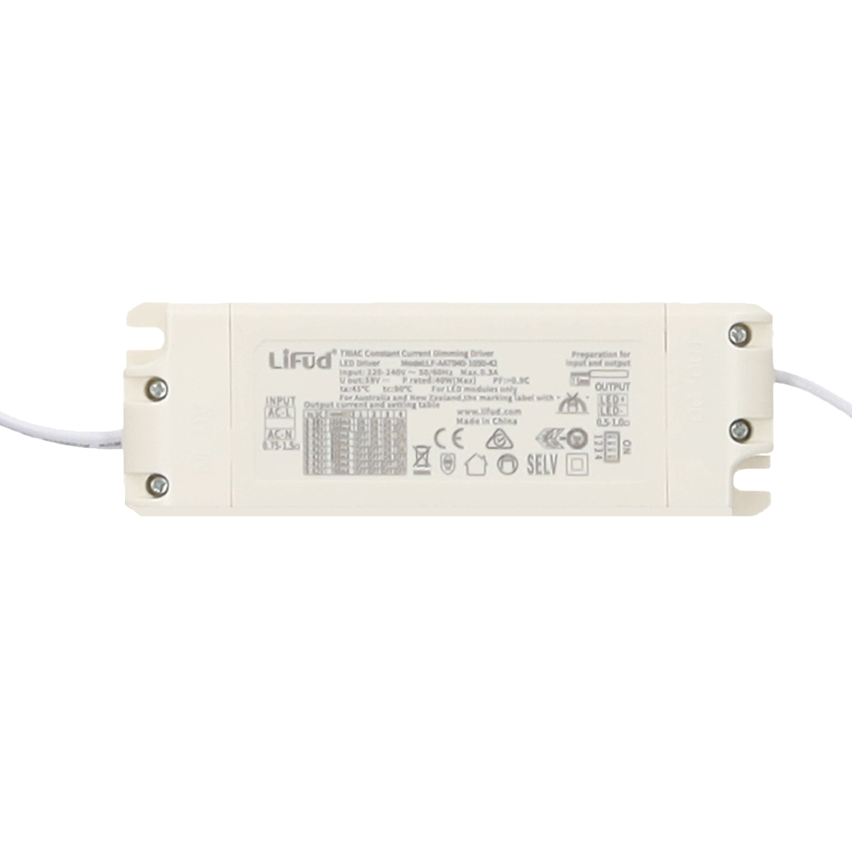TRIAC dimming driver 30-42V output for recessed GSC and SS panels and Menia GSC panels