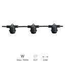 Kit grinalda decorativa Liboi 22M 20 com suporte para lâmpadas IP65