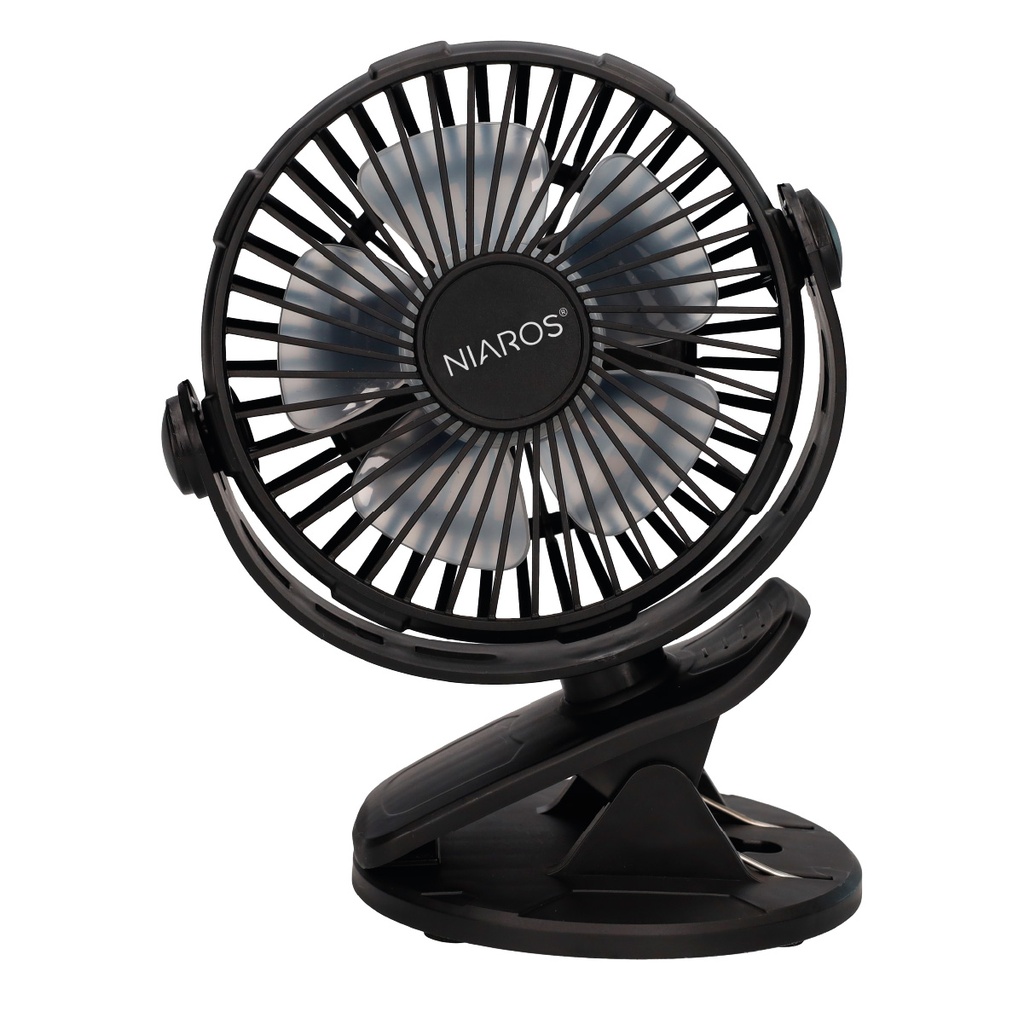 Mini ventilateur USB type clip Fune 3W noir