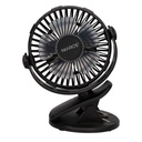Mini ventilateur USB type clip Fune 3W noir