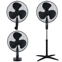 3 in 1 fan (table, wall, stand) 43cm Ø 45W Black