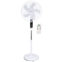 Ventilateur sur pied Lungra avec commande et minuterie Ø43cm 50W Blanc