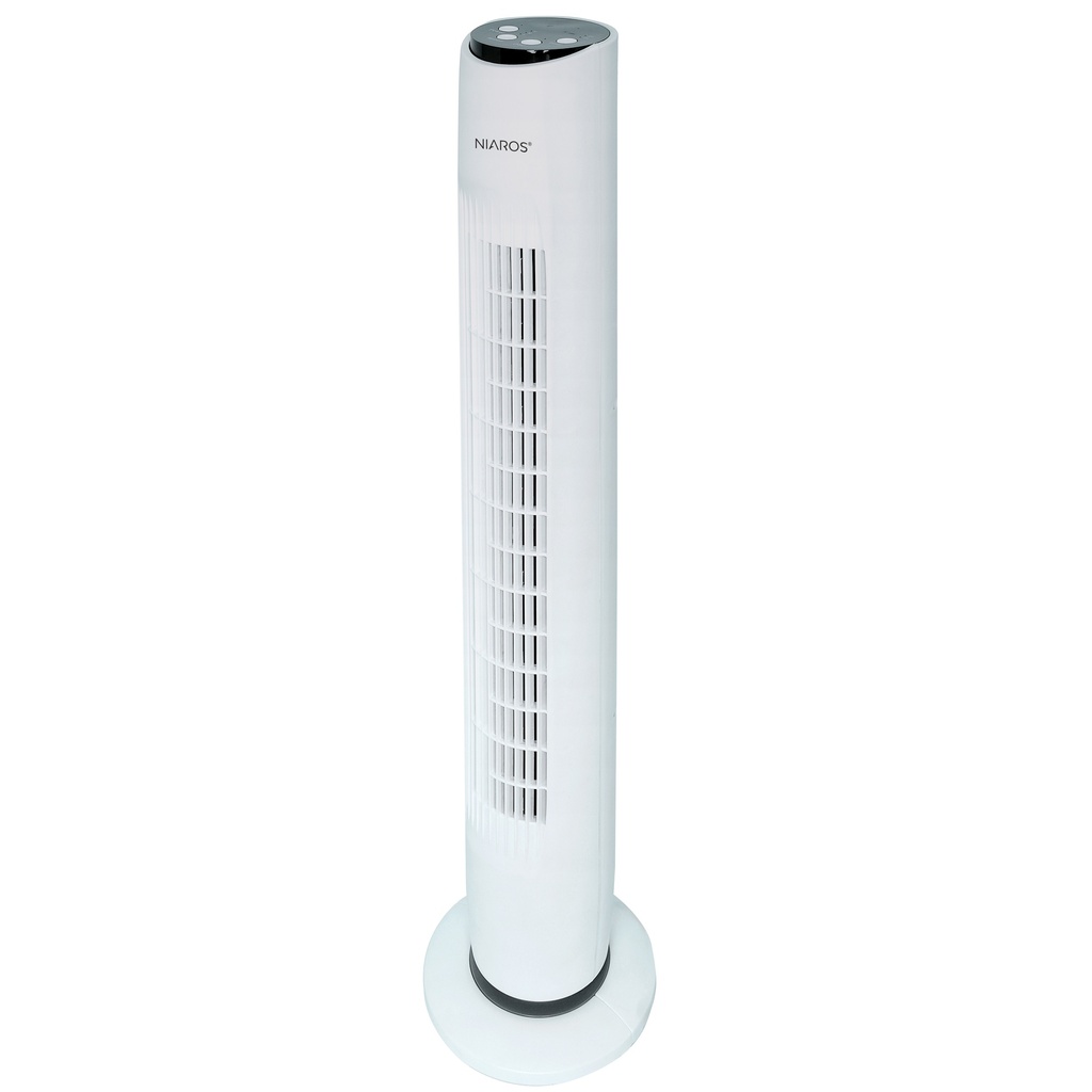Ventilateur tour Nandi avec télécommande 45W blanc