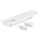Kit profil aluminium translucide à encastrer 2 M pour bandes LED jusqu’à 12 mm Blanc
