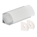 Kit 2M corner aluminum profile for LED strips up to 10mm