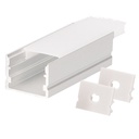 Kit 2M corner aluminum profile for LED strips up to 15mm