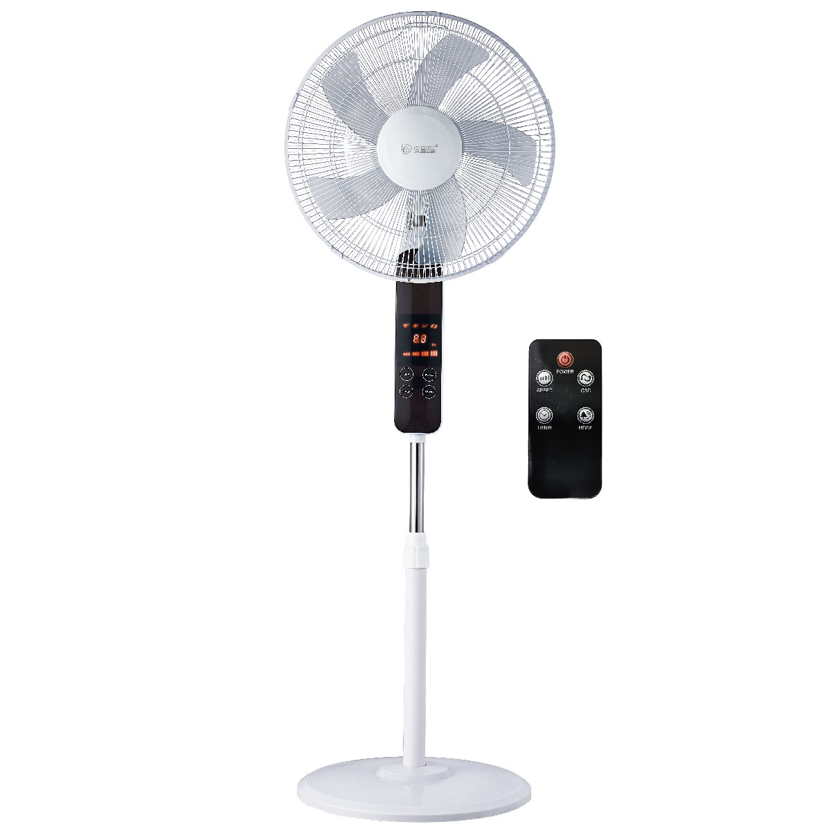 Stand Fan 43cm Ø 30W with remote DC motor - White