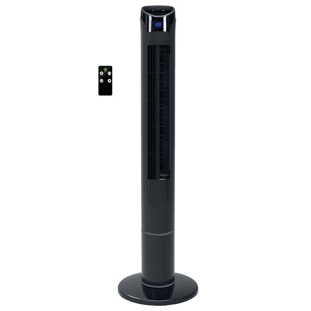 Ventilador de torre Kodima con mando 45W Negro