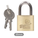 [502010004] Brass padlock short neck steel 25mm 2 keys