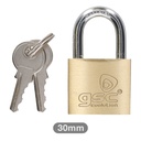 [502010005] Brass padlock short neck steel 30mm 2 keys - BOX OF 12