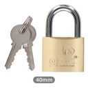 [502010006] Brass padlock short neck steel 40mm 2 keys . BOX OF 12