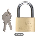 [502010007] Brass padlock short neck steel 50mm 2 keys - BOX OF 6