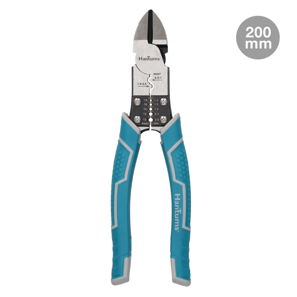 Profesional cutting pliers 200mm with wire stripper and crimping tool