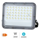Projetor de alumínio LED 30W 6500K IP65 Preto 