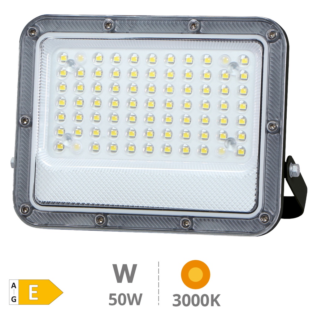 Projetor de alumínio LED Belinta 50W 3000K IP65 Preto