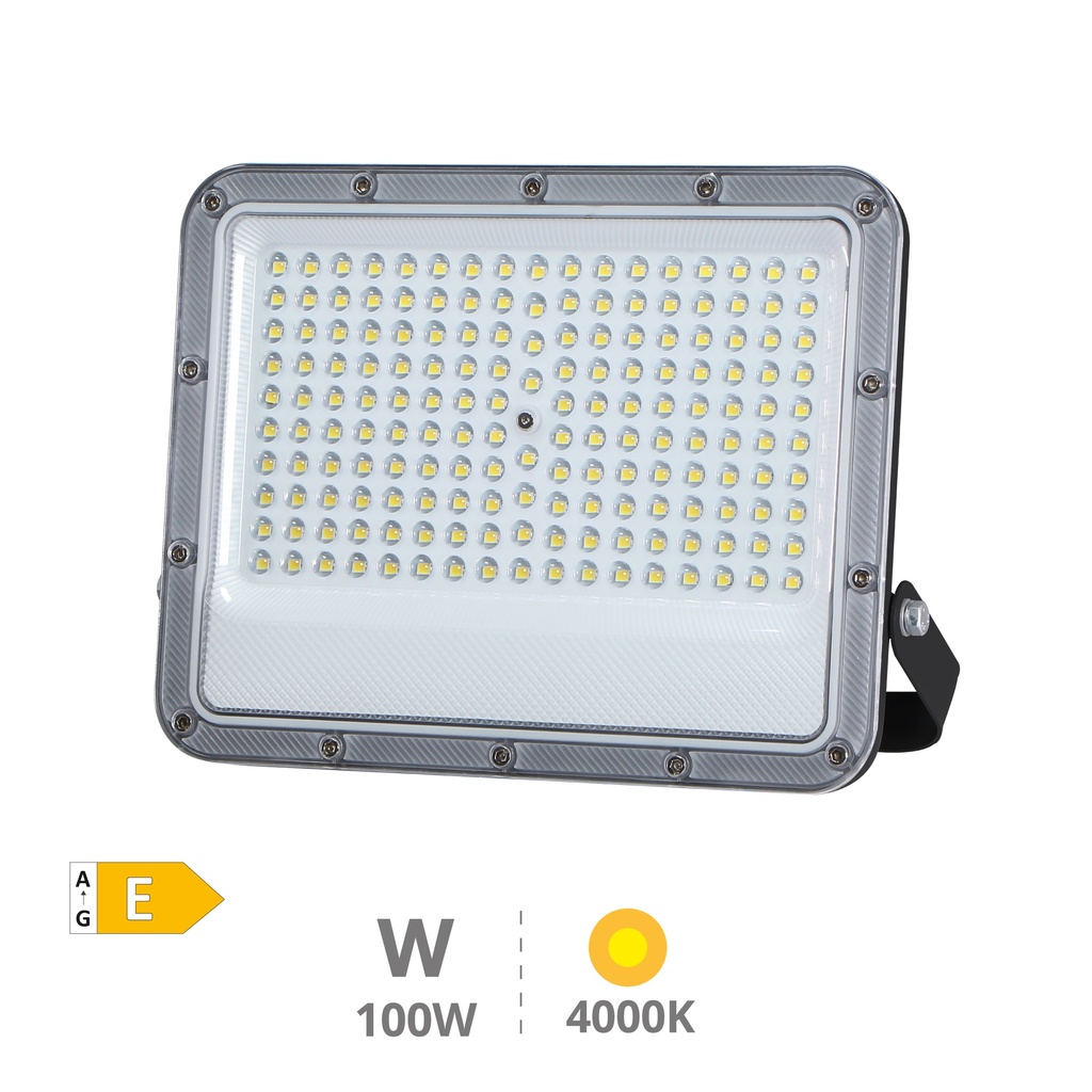 Projetor de alumínio LED Belinta 100W 4000K IP65 Preto 