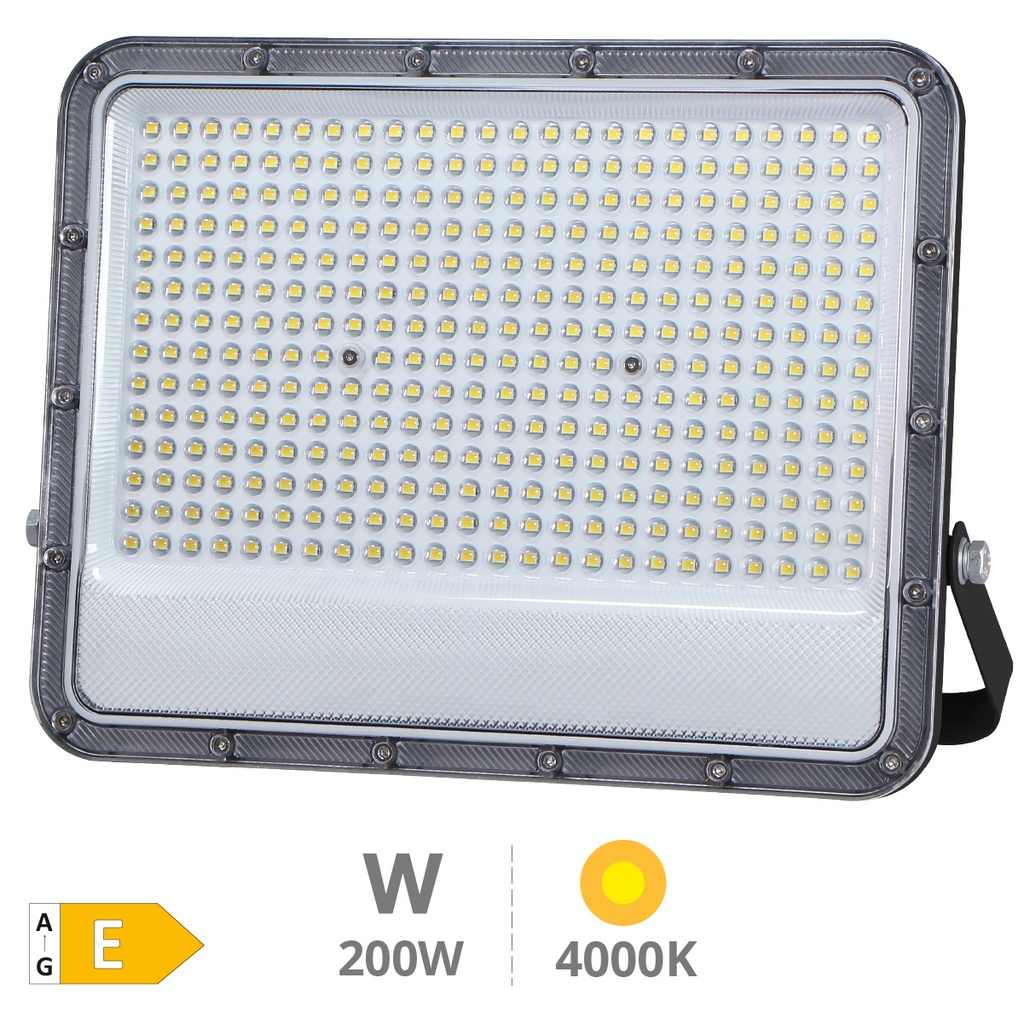 Projetor de alumínio LED Belinta 200W 4000K IP65 Preto 