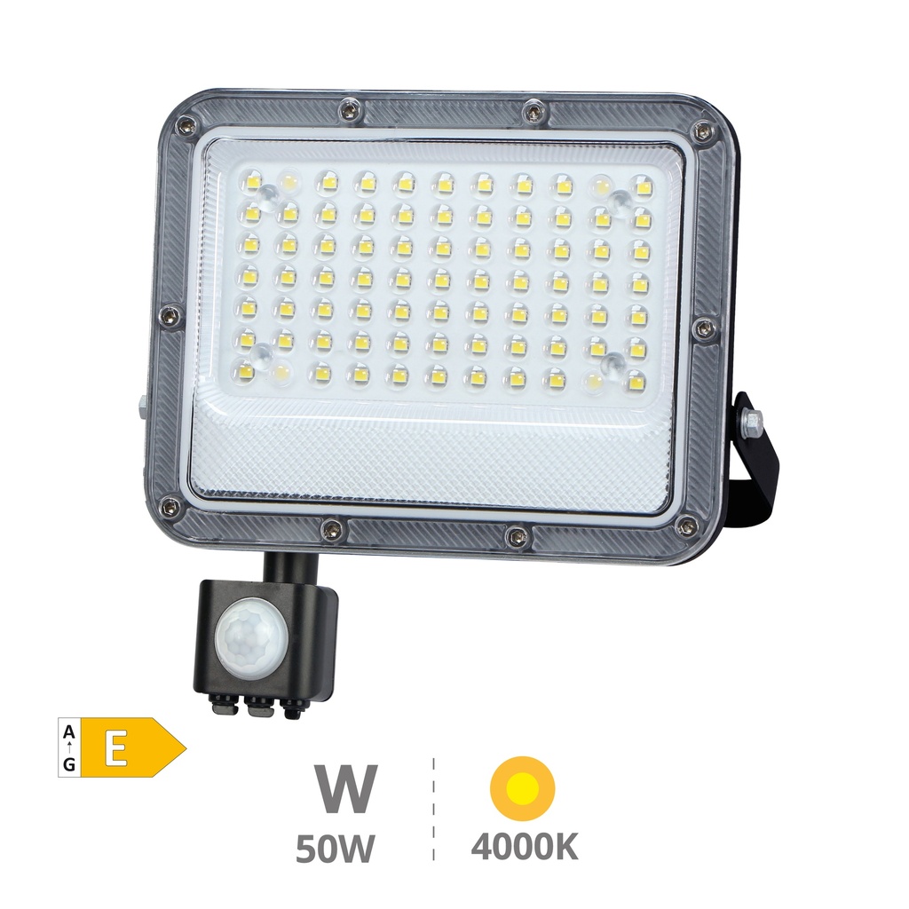 Projetor em alumínio LED Belinta com sensor 50W 4000K IP65 Preto