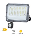 Projetor em alumínio LED Belinta com sensor 50W 4000K IP65 Preto