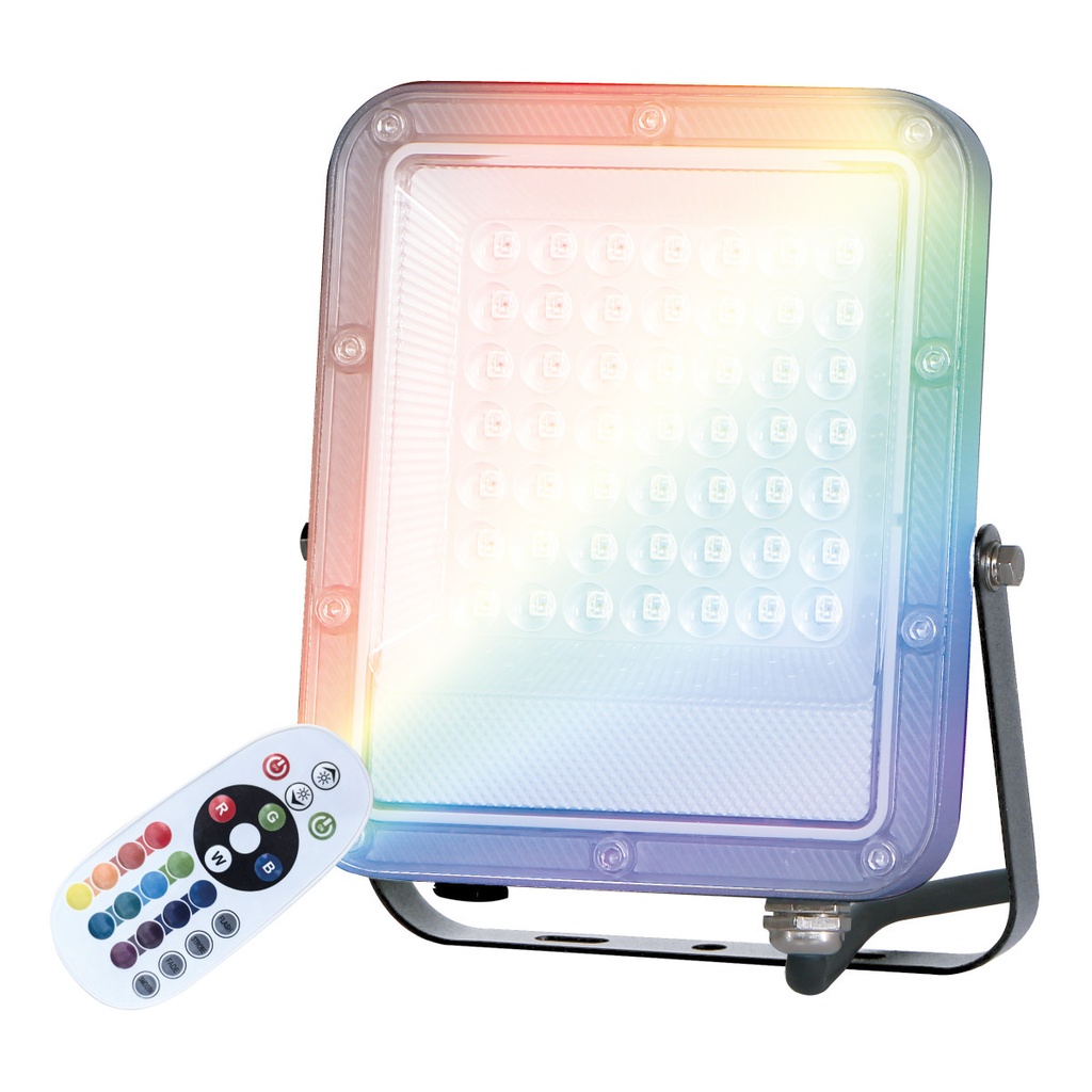 Proyector aluminio LED Kintore 30W RGB + 1800K IP65 Gris