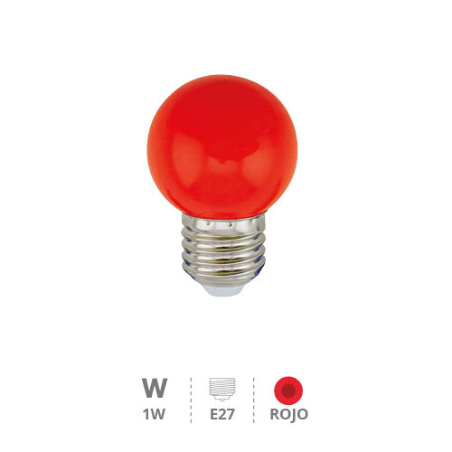 Ampoule LED sphérique 1W E27 rouge