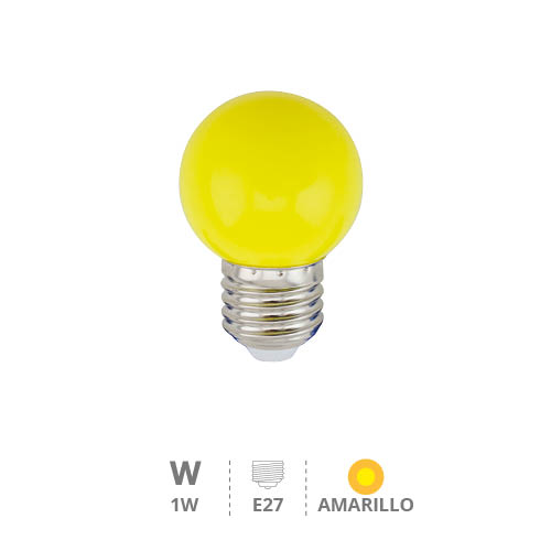Decorative G45 LED bulb 1W E27 Yellow