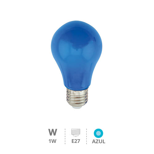 Lâmpada LED padrão 1W E27 azul