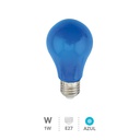 Lâmpada LED padrão 1W E27 azul