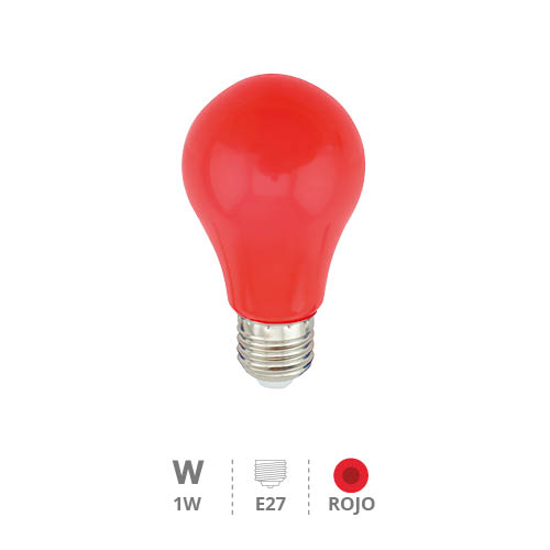 Decorative A60 LED bulb 1W E27 Red  