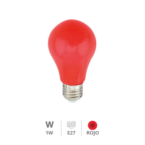 Lâmpada LED padrão 1W E27 vermelha