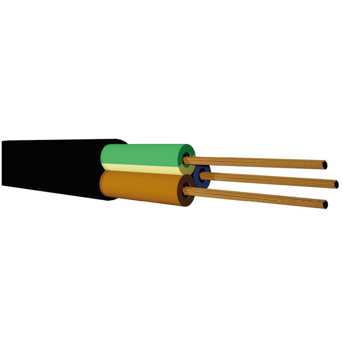 Round Cable 50M Roll(3x2.5mm) Black